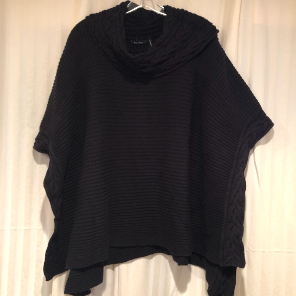 Black Oversized Poncho Sweater